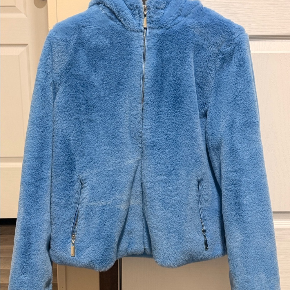 Cozy Blue Fleece Puffer Jacket